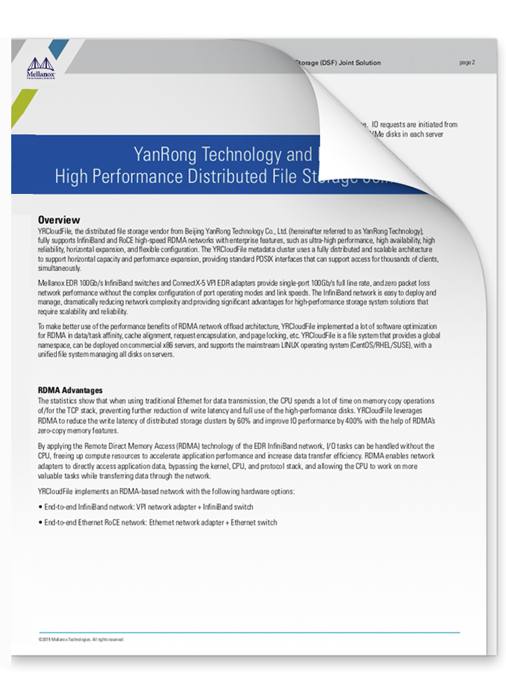 YanRong Tech and Mellanox<br/>Joint Solution